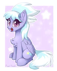 Size: 1280x1591 | Tagged: safe, artist:puetsua, derpibooru import, cloudchaser, pegasus, pony, chest fluff, cutechaser, ear fluff, female, mare, simple background, sitting, solo, wings