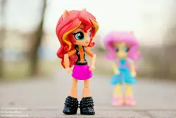 Size: 6016x4012 | Tagged: safe, artist:artofmagicpoland, derpibooru import, fluttershy, sunset shimmer, equestria girls, equestria girls series, absurd resolution, clothes, doll, dress, equestria girls minis, skirt, toy