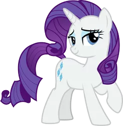Size: 2047x2085 | Tagged: safe, artist:lightning stripe, derpibooru import, rarity, pony, unicorn, cute, cutie mark, eyebrows, female, grin, lidded eyes, mare, purple mane, show accurate, simple background, smiling, solo, transparent background, white coat, wings