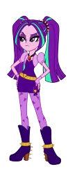 Size: 1200x2700 | Tagged: safe, artist:traachon, derpibooru import, adagio dazzle, aria blaze, equestria girls, bolero jacket, boots, clothes, clothes swap, female, fingerless gloves, frown, gem, gloves, hand on hip, high heel boots, jewelry, leggings, pendant, pigtails, romper, shoes, simple background, siren gem, solo, transparent background, twintails, vector
