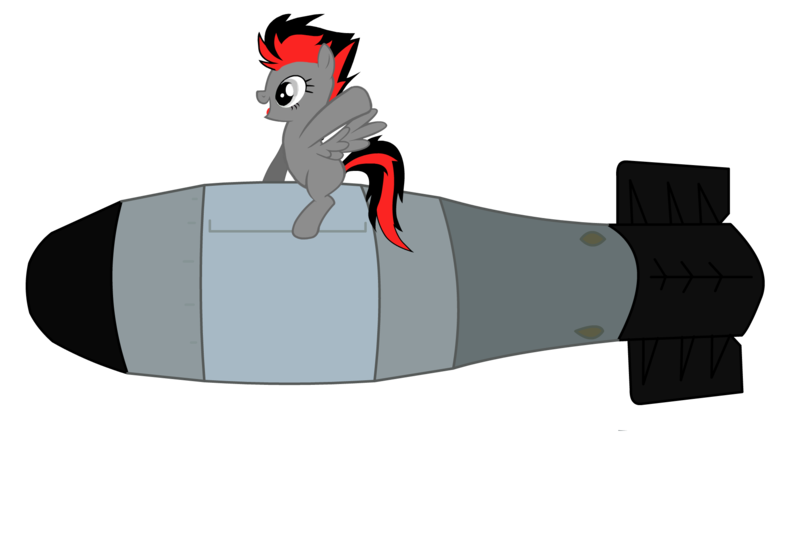 1585444 - safe, artist:watching lizard, derpibooru import, oc, oc:ruza,  unofficial characters only, pegasus, pony, bomb, nuclear weapon, riding a  bomb, simple background, solo, transparent background, tsar bomba, weapon -  Twibooru