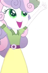Size: 437x662 | Tagged: safe, artist:csureshx2004, derpibooru import, edit, sweetie belle, eqg summertime shorts, equestria girls, the canterlot movie club, arms in the air, bad edit, cute, diasweetes, poor edit, solo
