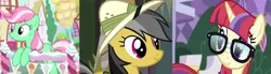 Size: 1050x288 | Tagged: safe, derpibooru import, daring do, minty, moondancer, pony, sundae sundae sundae, spoiler:interseason shorts, recolor