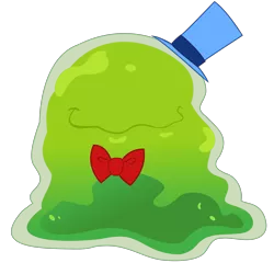 Size: 2589x2589 | Tagged: safe, artist:deadpoolmaxii, derpibooru import, smooze, pony, slime monster, make new friends but keep discord, bowtie, hat, simple background, smiling, solo, top hat, transparent background, vector