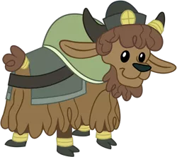Size: 1256x1117 | Tagged: artist:deadpoolmaxii, calf, clothes, cloven hooves, derpibooru import, hat, horn, horn ring, party pooped, ring, safe, simple background, solo, transparent background, vector, yak, yak calf