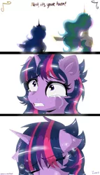 Size: 2000x3500 | Tagged: safe, artist:darkest-lunar-flower, derpibooru import, princess celestia, princess luna, twilight sparkle, alicorn, pony, season 9, spoiler:s09, all might, cheek fluff, comic, crying, ear fluff, eye clipping through hair, eyebrows visible through hair, eyes closed, female, floppy ears, gritted teeth, izuku midoriya, looking up, mare, messy mane, my hero academia, outstretched hoof, raised hoof, sad, simple background, spoilers for another series, teary eyes, white background, you're next