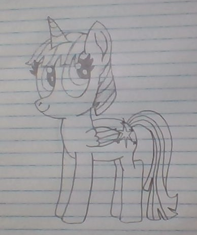 Size: 388x463 | Tagged: safe, artist:nightshadowmlp, derpibooru import, twilight sparkle, twilight sparkle (alicorn), alicorn, pony, female, lined paper, mare, movie accurate, solo, traditional art