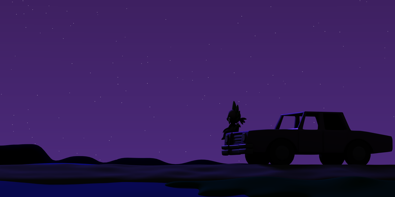 Size: 3000x1500 | Tagged: 3d, artist:argos90, car, derpibooru import, looking up, night, reference, safe, solo, spike, starry night, stars, the simpsons