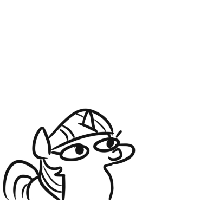 Size: 200x200 | Tagged: safe, artist:gamedevanon, artist:jargon scott, derpibooru import, edit, twilight sparkle, pony, unicorn, animated, black and white, dialogue, faic, female, gif, glowing eyes, glowing eyes meme, grayscale, inhaling seagull meme, lens flare, lineart, long neck, mare, meme, monochrome, n word, open mouth, piercing, racism, simple background, smiling, text, this will end in tears, twiggie, unicorn twilight, vibrating, vulgar, white background, wide eyes, ziggers
