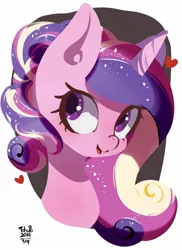 Size: 985x1356 | Tagged: safe, artist:tohupo, derpibooru import, princess cadance, alicorn, pony, female, heart, mare, open mouth, smiling, solo