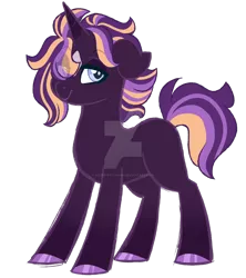 Size: 1024x1153 | Tagged: safe, artist:azure-art-wave, derpibooru import, oc, pony, unicorn, deviantart watermark, female, mare, obtrusive watermark, simple background, solo, transparent background, watermark