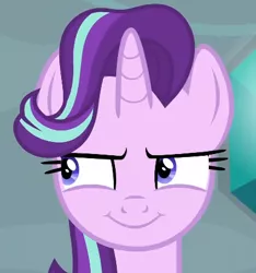 Size: 401x429 | Tagged: episode needed, safe, derpibooru import, screencap, starlight glimmer, pony, unicorn, cropped, plotting, plotting your demise, sinister, smiling, solo, starlight glimmer is best facemaker, up to no good