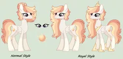 Size: 4040x1940 | Tagged: safe, artist:nocturnal-moonlight, derpibooru import, oc, oc:oriana, pegasus, pony, crown, female, jewelry, mare, offspring, parent:princess celestia, parent:sunburst, parents:celestiburst, regalia, solo