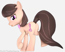 Size: 4088x3249 | Tagged: safe, artist:flushthebatsanta, derpibooru import, octavia melody, earth pony, pony, 3d, bowtie, butt, cutie mark, female, gray coat, lifted leg, looking at you, mare, open mouth, plot, purple eyes, raised hoof, raised leg, source filmmaker, two toned mane, two toned tail