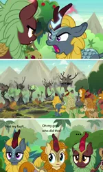 Size: 1256x2100 | Tagged: ..., autumn afternoon, background kirin, bad end, cinder glow, comic, derpibooru import, discovery family logo, edit, edited screencap, female, fern flare, forest fall, kirin, male, maple brown, pumpkin smoke, safe, screencap, screencap comic, sounds of silence, summer flare, text, winter flame