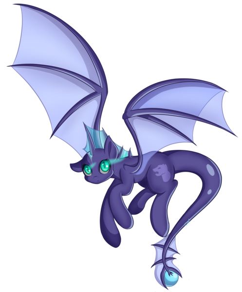 Size: 3887x4692 | Tagged: safe, artist:cha-squared, derpibooru import, oc, oc:aleya, hybrid, pony, bat wings, long tail, looking at you, simple background, solo, transparent background, wings