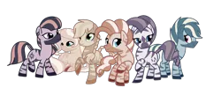 Size: 3723x1490 | Tagged: applejack, artist:andromedasparkz, derpibooru import, female, fluttershy, mane six, pinkie pie, rainbow dash, rarity, safe, simple background, species swap, transparent background, twilight sparkle, zebra, zebrafied