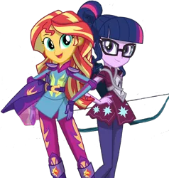 Size: 1946x2048 | Tagged: safe, artist:superbobiann, derpibooru import, editor:superbobiann, sci-twi, sunset shimmer, twilight sparkle, equestria girls, friendship games