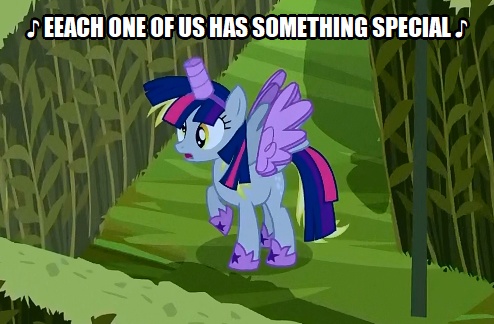 Size: 494x324 | Tagged: safe, derpibooru import, edit, edited screencap, screencap, derpy hooves, pony, scare master, alicorn costume, caption, clothes, corn maze, costume, cropped, fake horn, fake wings, image macro, let the rainbow remind you, maze, nightmare night costume, singing, solo, song, text, toilet paper roll, toilet paper roll horn, twilight muffins, twilight sparkle costume, wig, wings