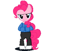 Size: 1182x800 | Tagged: safe, derpibooru import, pinkie pie, pony, animated, bipedal, gaster blaster, gif, sans pie, simple background, this will end in a bad time, transparent background, undertale, vector