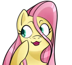 Size: 1000x900 | Tagged: safe, artist:puddingskinmcgee, derpibooru import, fluttershy, pony, :3, :3c, blushing, bust, cute, female, looking away, looking sideways, mare, open mouth, portrait, raised hoof, shyabetes, simple background, solo, stray strand, transparent background