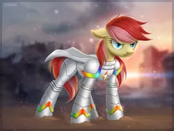 Size: 1600x1200 | Tagged: safe, artist:scheadar, derpibooru import, oc, unofficial characters only, pony, armor, commission, female, mare, not roseluck, serious, serious face, solo