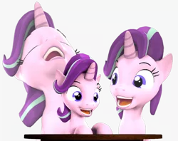 Size: 4088x3243 | Tagged: safe, artist:flushthebatsanta, derpibooru import, starlight glimmer, pony, unicorn, 3d, eyes closed, female, laughing, laughing tom cruise, mare, meme, open mouth, source filmmaker