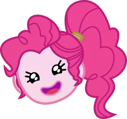 Size: 778x732 | Tagged: safe, artist:anime-equestria, derpibooru import, pinkie pie, equestria girls, equestria girls series, game stream, spoiler:eqg series (season 2), adorable face, alternate hairstyle, beautiful, cute, dawwww, diapinkes, emoji, female, happy, head only, open mouth, ponk, ponytail, pretty, smiling, solo