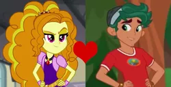 Size: 708x359 | Tagged: safe, derpibooru import, edit, edited screencap, screencap, adagio dazzle, timber spruce, equestria girls, legend of everfree, rainbow rocks, female, male, shipping, shipping domino, straight, timberdazzle