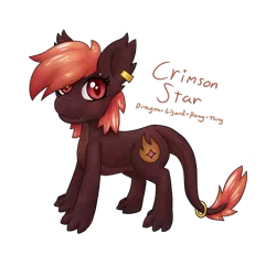 Size: 1024x1024 | Tagged: safe, artist:vulpthehorsedog, derpibooru import, oc, oc:crimson star, dracony, dragon, hybrid, pony, simple background, solo, transparent background