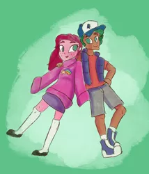 Size: 2178x2550 | Tagged: safe, artist:pettypop, derpibooru import, gloriosa daisy, timber spruce, equestria girls, legend of everfree, brother and sister, clothes, converse, cosplay, costume, crossover, cute, daisybetes, dipper pines, duo, female, gravity falls, mabel pines, male, no catchlights, no pupils, oversized clothes, oversized shirt, shirt, shoes, siblings, skirt, socks, sweater, timberbetes
