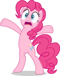 Size: 5000x6346 | Tagged: safe, artist:luckreza8, derpibooru import, pinkie pie, pony, shadow play, .svg available, absurd resolution, belly button, bipedal, part 2, vector, x pose