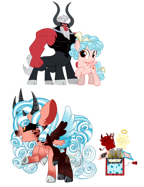 Size: 1649x2151 | Tagged: artist:lemonkaiju, black sclera, cloven hooves, cozy glow, daddy tirek, dead source, derpibooru import, horns, hybrid, interspecies offspring, lord tirek, multiple legs, multiple limbs, multiple wings, oc, offspring, parent:cozy glow, parent:lord tirek, parents:cozirek, safe, simple background, transparent background, wings