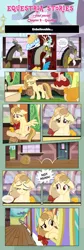 Size: 1919x5705 | Tagged: safe, artist:estories, derpibooru import, carrot top, discord, golden harvest, peewee, oc, oc:alice goldenfeather, pegasus, phoenix, pony, comic:find yourself, comic, female, floppy ears, friendship express, screaming, squishy cheeks, text, train, train tracks, tumbleweed, window