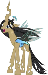 Size: 664x1024 | Tagged: brown changeling, changeling, derpibooru import, edit, fangs, filthy rich, open mouth, palette swap, queen chrysalis, recolor, safe, simple background, transparent background, vector, vector edit