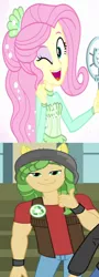 Size: 466x1292 | Tagged: safe, derpibooru import, edit, screencap, flash sentry, fluttershy, sandalwood, equestria girls, equestria girls series, friendship games, so much more to me, female, male, offscreen character, right there in front of me, sandalshy, shipping, shipping domino, straight