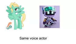 Size: 2848x1664 | Tagged: safe, derpibooru import, zephyr breeze, pony, exploitable meme, image, mega mini, megaman, megaman: fully charged, meme, png, same voice actor