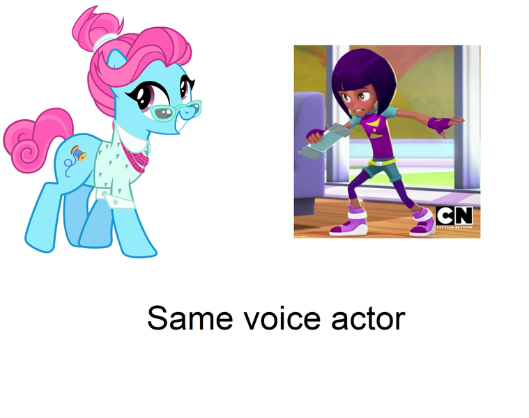 Size: 2106x1664 | Tagged: safe, derpibooru import, blue bobbin, pony, exploitable meme, megaman, megaman: fully charged, meme, same voice actor