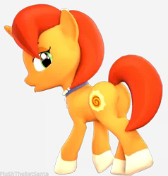 Size: 3891x4088 | Tagged: source needed, useless source url, safe, artist:flushthebatsanta, derpibooru import, stellar flare, pony, unicorn, 3d, butt, female, looking at you, looking back, looking back at you, mare, open mouth, plot, raised leg, simple background, socks (coat marking), solo, source filmmaker, tongue out, white background