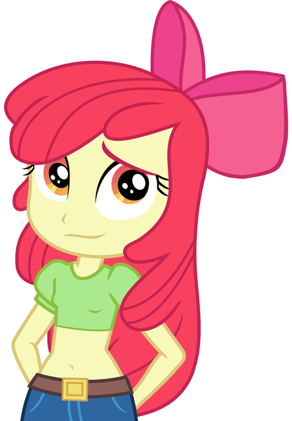 Size: 2336x3368 | Tagged: safe, derpibooru import, edit, vector edit, apple bloom, equestria girls, belly, belly button, midriff, vector