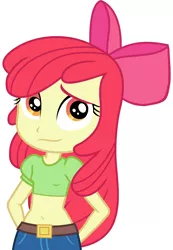 Size: 2336x3368 | Tagged: safe, derpibooru import, edit, vector edit, apple bloom, equestria girls, belly, belly button, midriff, vector