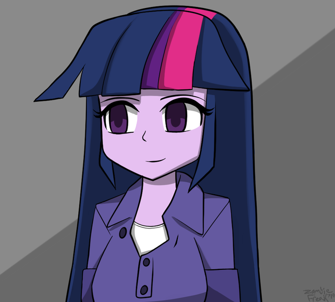 Size: 1000x900 | Tagged: safe, artist:genericmlp, derpibooru import, twilight sparkle, equestria girls, clothes, female, simple background, smiling, solo