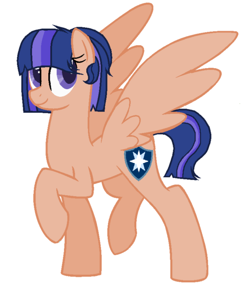 Size: 732x878 | Tagged: safe, artist:iheartpop30, artist:yaribases, derpibooru import, oc, oc:sterling, unofficial characters only, pegasus, pony, base used, female, male to female, mare, offspring, parent:flash sentry, parent:twilight sparkle, parents:flashlight, raised hoof, rule 63, simple background, solo, spread wings, white background, wings