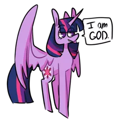 Size: 800x844 | Tagged: safe, artist:quiet-bunny, derpibooru import, twilight sparkle, twilight sparkle (alicorn), alicorn, pony, dialogue, eye clipping through hair, eyebrows visible through hair, no pupils, simple background, solo, speech bubble, transparent background, truth