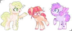 Size: 7000x3000 | Tagged: safe, artist:jxst-alexa, artist:lazuli, derpibooru import, oc, unofficial characters only, pegasus, pony, unicorn, bandaid, base used, female, magical lesbian spawn, mare, offspring, parent:applejack, parent:pinkie pie, parent:princess celestia, parent:rainbow dash, parent:sunburst, parent:twilight sparkle, parents:applelestia, parents:pinkiedash, parents:twiburst, simple background, transparent background