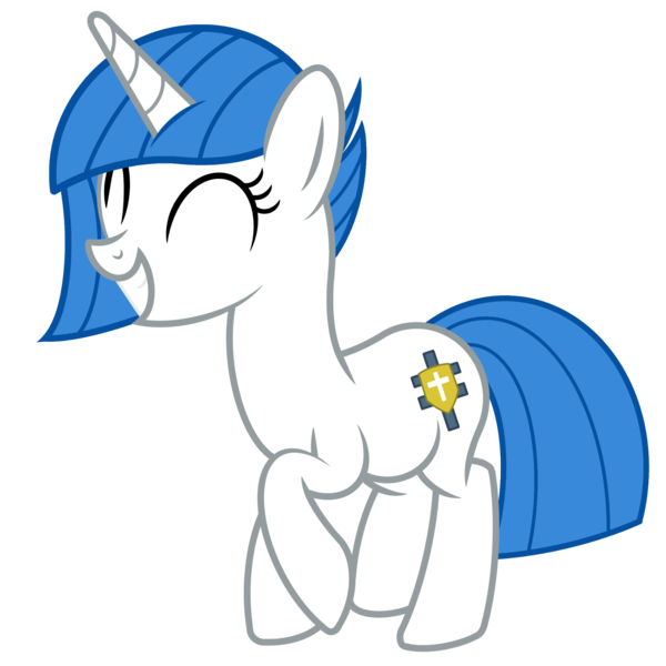 Size: 2500x2500 | Tagged: safe, artist:pizzamovies, derpibooru import, oc, oc:clear sky, pony, unicorn, cute, cutie mark, excited, eyes closed, female, grin, happy, mare, ocbetes, raised hoof, simple background, smiling, solo, squee, teeth, transparent background