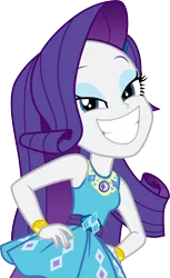 Size: 3000x4903 | Tagged: safe, artist:cloudyglow, derpibooru import, rarity, equestria girls, equestria girls series, street chic, spoiler:eqg series (season 2), big smile, clothes, cute, epic smile, eyeshadow, faic, female, geode of shielding, grin, hands on hip, lidded eyes, looking at you, magical geodes, makeup, rarara, raribetes, shit eating grin, simple background, smiling, smug, solo, transparent background, vector
