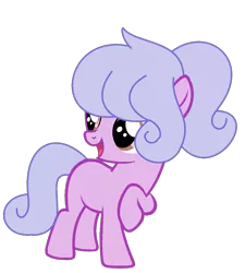 Size: 1209x1345 | Tagged: safe, artist:pegasski, artist:space--paws0w0, derpibooru import, oc, oc:tulip seed, unofficial characters only, earth pony, pony, icey-verse, base used, blank flank, female, filly, magical lesbian spawn, next generation, offspring, open mouth, parent:bluebonnet, parent:sunshine petals, parents:sunbonnet, raised hoof, simple background, solo, transparent background