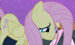 Size: 1557x940 | Tagged: safe, derpibooru import, screencap, fluttershy, pegasus, pony, filli vanilli, cropped, cute, female, folded wings, looking down, mare, sad, sadorable, shyabetes, solo, stray strand, wings