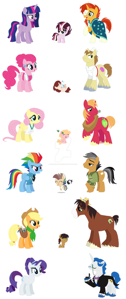 Size: 1280x3040 | Tagged: safe, artist:xxmidnightmuffinxx, derpibooru import, applejack, big macintosh, donut joe, fancypants, fluttershy, pinkie pie, quibble pants, rainbow dash, rarity, sunburst, trouble shoes, twilight sparkle, twilight sparkle (alicorn), oc, oc:amber apple, oc:hawk feather, oc:lil lucky, oc:solar star, oc:sugar cookie, alicorn, pony, apron, baby, badge, base used, clothes, deviantart watermark, engagement ring, families, female, fluttermac, hair bun, hair up, male, necktie, next generation, obtrusive watermark, offspring, older, parent:applejack, parent:big macintosh, parent:donut joe, parent:fluttershy, parent:pinkie pie, parent:quibble pants, parent:rainbow dash, parent:sunburst, parent:troubleshoes clyde, parent:twilight sparkle, parents:fluttermac, parents:pinkiejoe, parents:quibbledash, parents:troublejack, parents:twiburst, pinkiejoe, quibbledash, raripants, ring box, shipping, shirt, straight, tools, troublejack, twiburst, uniform, watermark, wonderbolts dress uniform